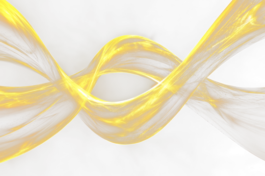 Abstract golden flowing ribbons on Transparent background.