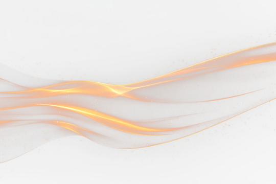 Abstract golden wave with particles on Transparent background.