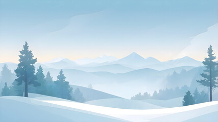 Obraz premium Subtle backdrop with winter landscape