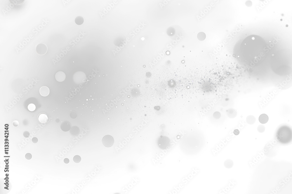 Poster Abstract grayscale Transparent  bokeh background with bright particles and dust.