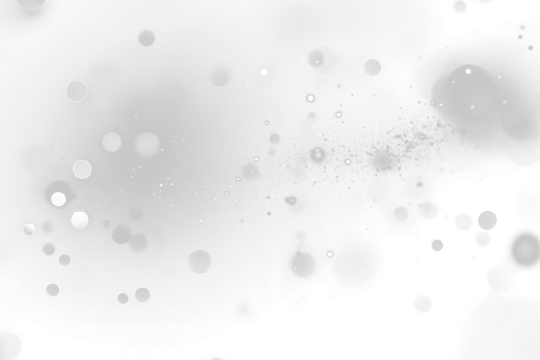 Abstract grayscale Transparent  bokeh background with bright particles and dust.