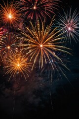 fireworks in the night sky