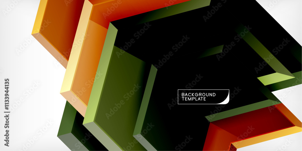 Poster vector 3d arrow techno design template