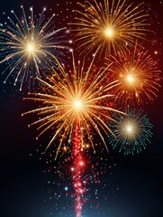 Naklejka premium fireworks on the background