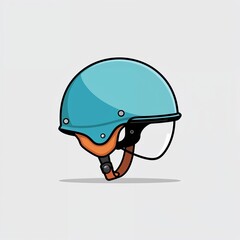 Fototapeta premium A helmet cartoon illustration on plain white background