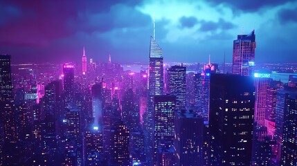 Obraz premium Colorful Cityscape (16K Resolution Ultra Photorealistic)