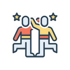 Color illustration icon for fun