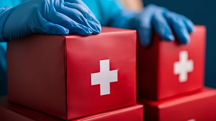 Healthcare response emergency medical supplies hospital image collection clinical environment close-up view medical preparedness