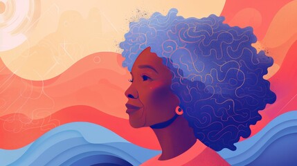 An older black woman with curly hair