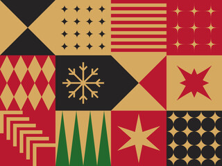 Scandinavian Christmas Ornament Grid Design
