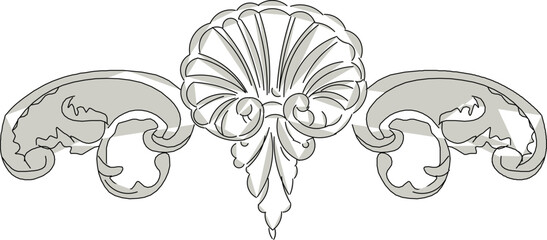 Vector sketch illustration silhouette design image ornament decoration carving old classic vintage ethnic traditional 