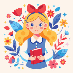 girl with a bouquet of flowers