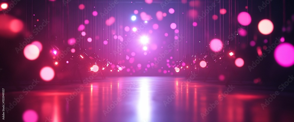 Poster A vibrant, abstract scene with glowing orbs creating a mystical atmosphere.