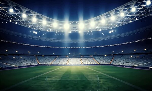 Cricket/Football template for social media posts. Football background with stadium lights, Cricket gallery and field. Amazing readymade background for sports stadium social media posts