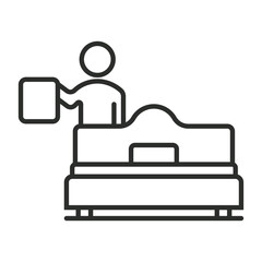 Room Service icon, Hotel service symbol outline icon, editable vector illustration and transparent graphic element. Isolated on white background