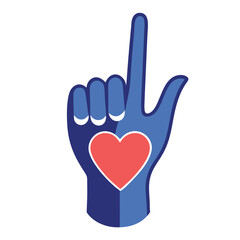 Stylish hand gesture with a heart tattoo, perfect for social media graphics.