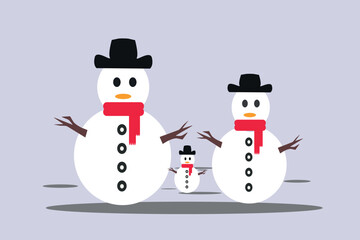 Vector illustration of a Snowman Creation for christmas
