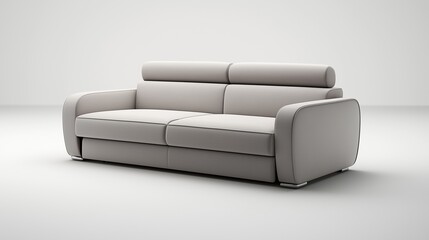 A stylish, modern sofa that converts into a bed, featuring sleek lines and a contemporary design, set against a clean, minimalistic background.