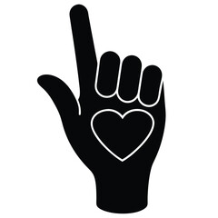 Stylized Hand Gesture Vector Illustration for Love, Peace, and Mental Health
