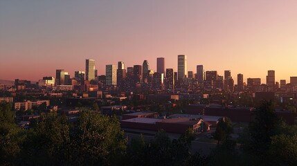 Denver Skyline Panorama - High Resolution