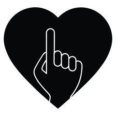 Obraz premium Stylized Hand Gesture Vector Illustration for Love, Peace, and Mental Health