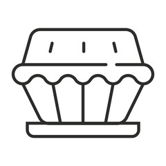 Pie icon, Fast food symbol outline icon, editable vector illustration and transparent graphic element. Isolated on white background