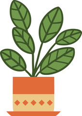 Boho Houseplant Illustration Element 