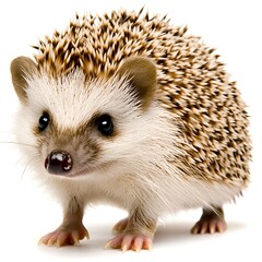 Obraz premium Adorable Hedgehog in Clean White Photorealistic Style Portrait