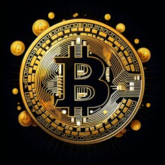 Cyberpunk bitcoin illustration background