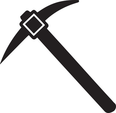 black pickaxe tool isolated clip art preview