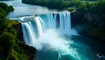 waterfall in the mountains