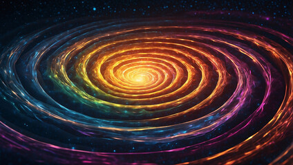 Artistic Spiral of Glowing Sound Waves