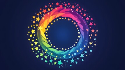 Rainbow Swirl Starburst Frame Design