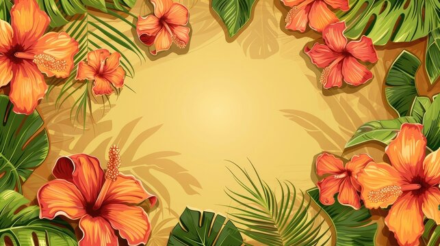 background for a party invitation, tropical and tiki theme