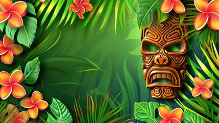 background for a party invitation, tropical and tiki theme