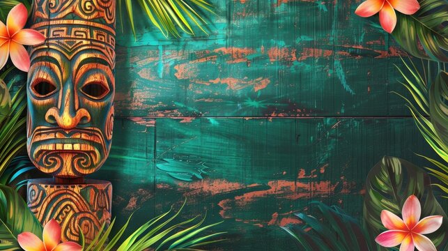 background for a party invitation, tropical and tiki theme