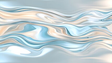 Fototapeta premium Abstract swirling pastel blue and beige liquid marble texture background.