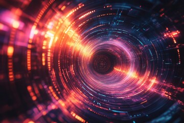 Obraz premium Futuristic Neon Waveforms in Abstract Art