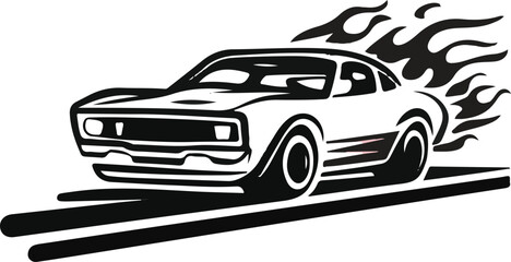 black and white car icon
