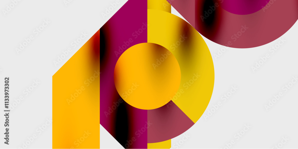 Aufkleber Vibrant abstract background circles with smooth gradients, creating a dynamic and modern design. Ideal for creative, tech, or contemporary-themed projects