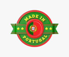 Made in Portugal Badge 3D Illustration-
