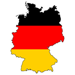 Outline of Germany with flag inserted