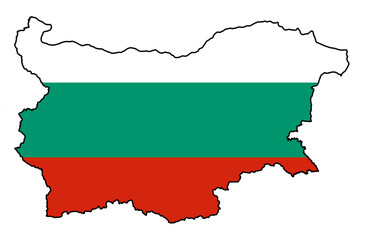 Outline of Bulgaria with flag inserted