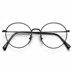 Fototapeta premium A pair of black eyeglasses with a black frame