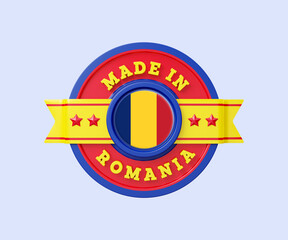 Made in Romania Badge 3D Illustration