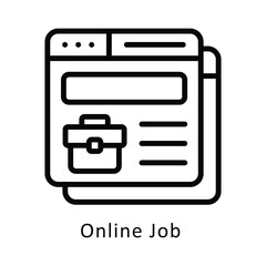 Online Job Vector Outline Icon. Eps 10 File 