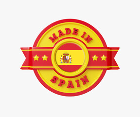 Made in Spain Badge 3D Illustration