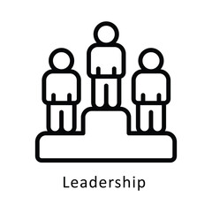 Leadership Vector Outline Icon. Eps 10 File 