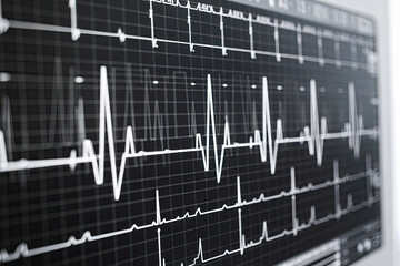Electrocardiogram Displaying a Heartbeat - Medical Technology and Cardiovascular Health