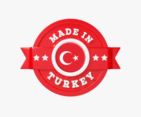 Made in Turkey Badge 3D Illustration